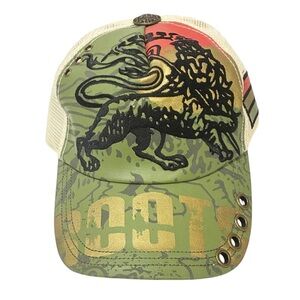 Rebel‎ Spirit Hat Royal Lion Emb Roots Bill Double Snap back Rare Style